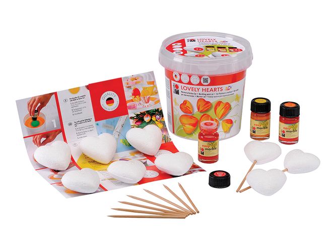 Hovedbilde Easy Marbel sett i bøtte, hjerter